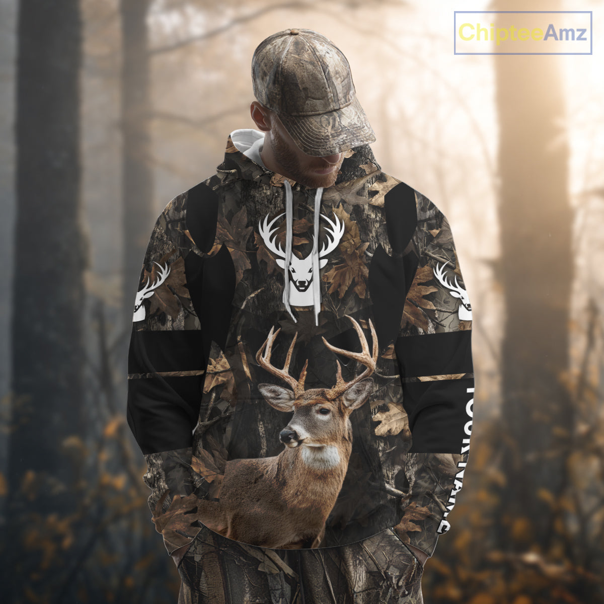 Deer Hunting With Full All Over 3D For Deer Hunters, Personalized US Flag Camouflage NHT362
