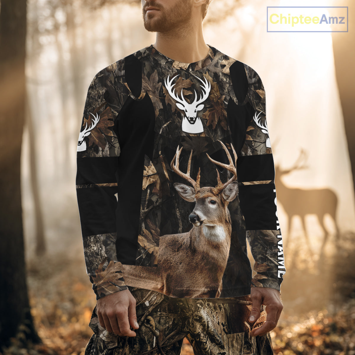 Deer Hunting With Full All Over 3D For Deer Hunters, Personalized US Flag Camouflage NHT362