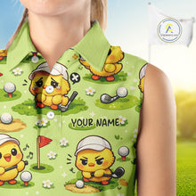Load image into Gallery viewer, Funny Chicken Golf Sleeveless Polo Shirt For Womens, Cute Chicken With Golf Shirts For Team NHT542