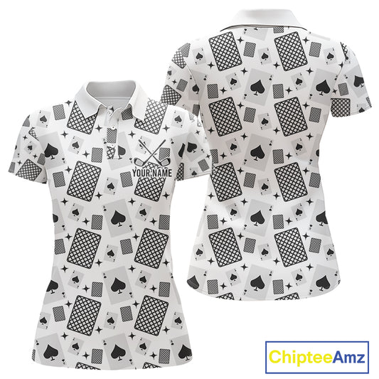 Personalized Poker Womens Golf Polo Shirt Funny Golf Top For Team, Golfer Gift For Womens NHT754