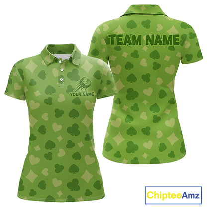 Personalized Poker Green Womens Golf Polo Shirt, Funny Golf Top For Family Team Shirt NHT756