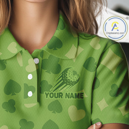 Personalized Poker Green Womens Golf Polo Shirt, Funny Golf Top For Family Team Shirt NHT756