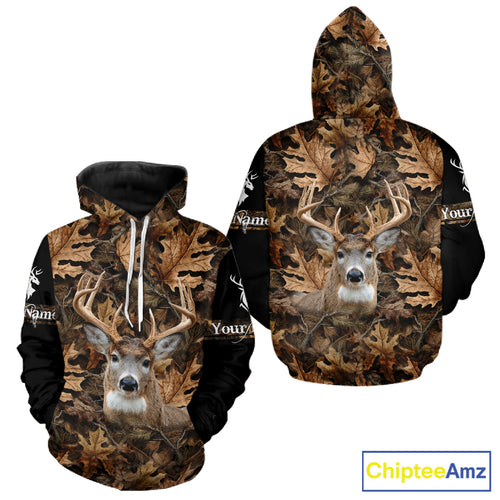 Deer Hunting Hunting Camo Brown Black Customize Name 3D All Over Printed Shirts NHT301