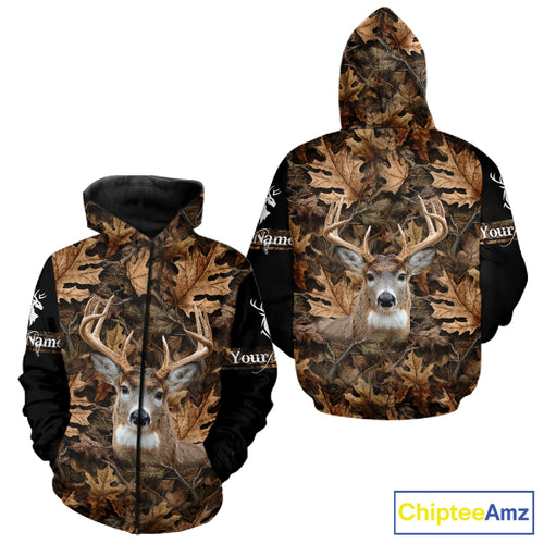 Deer Hunting Hunting Camo Brown Black Customize Name 3D All Over Printed Shirts NHT301