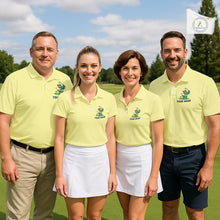 Load image into Gallery viewer, Personalized Mens Golf Polo Shirt Custom Name Funny Green Parrot Design|Yellow NHT1094