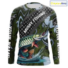 Load image into Gallery viewer, Northern Musky Fishing Shirts Long Sleeve Abstract Green Camo Performance Jersey For Men NHT926