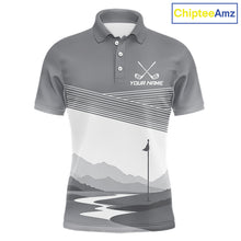 Load image into Gallery viewer, Personalized Golf Polo Shirt Custom Name Golf Club Polo For Men Golf Tournament Apparel|Gray 