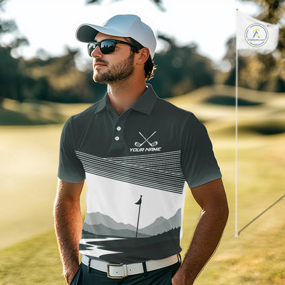Personalized Golf Polo Shirt Custom Name Golf Club Polo For Men Golf Tournament Apparel|Green 