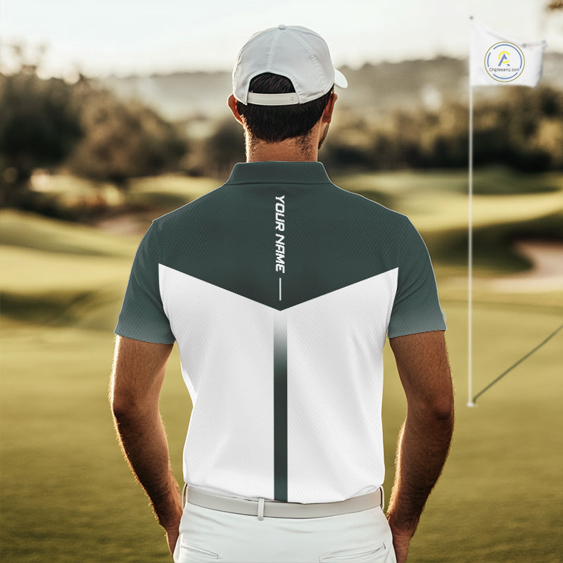 Personalized Golf Polo Shirt Custom Name Golf Club Polo For Men Golf Tournament Apparel|Green 