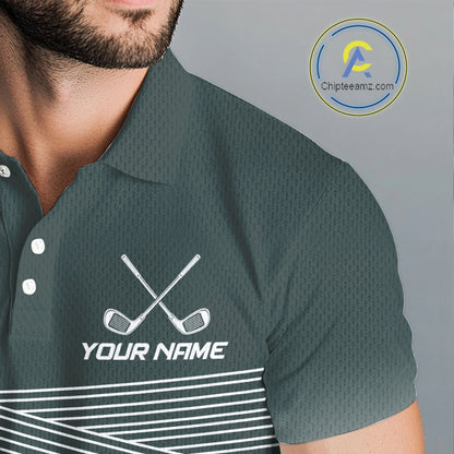 Personalized Golf Polo Shirt Custom Name Golf Club Polo For Men Golf Tournament Apparel|Green NHT1099