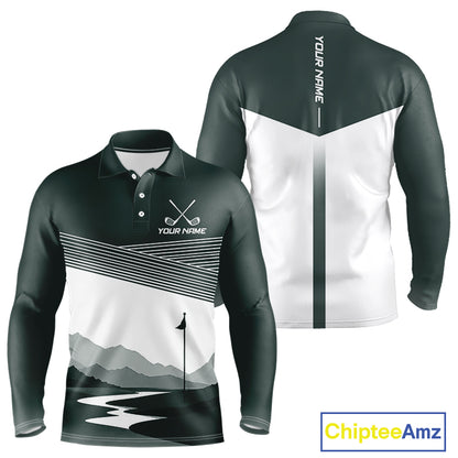 Personalized Golf Polo Shirt Custom Name Golf Club Polo For Men Golf Tournament Apparel|Green 