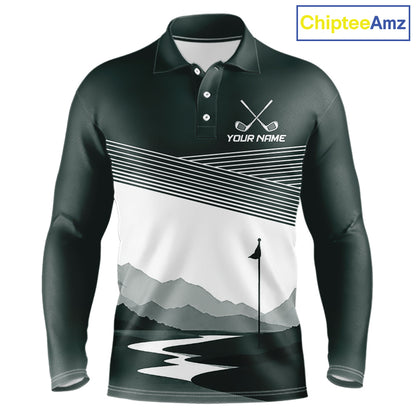 Personalized Golf Polo Shirt Custom Name Golf Club Polo For Men Golf Tournament Apparel|Green 
