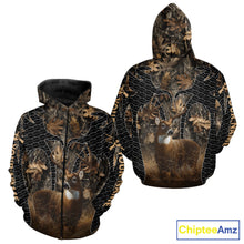 Load image into Gallery viewer, Hunting Camo Hoodie with Majestic Deer Print Outdoor Style, Deer Sweatshirts For Men NHT370