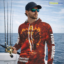 Load image into Gallery viewer, Red Sailfish Fishing Shirts Long Sleeve Hooded, Personalized Men's Fishing Shirt NHT421