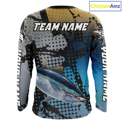 Tuna Fishing Shirt Blue Camo Custom Name, Tuna Fishing Team Jerseys NHT476