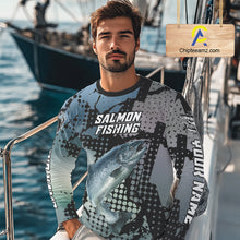 Load image into Gallery viewer, Chinook Salmon Fishing Shirt Gray Camo Custom Name, Chinook Salmon Fishing Team Jerseys NHT478