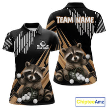 Load image into Gallery viewer, Personalized Raccoon Womens Golf Polo Shirt For Team, Brown Pattern Sport Golf Jersey NHT934