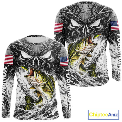 Jumping Bass Catch Lure Fishing Shirt Long Sleeve Personalized Monster Eyes Splash Gray Water Outdoor Apparel NHT1734