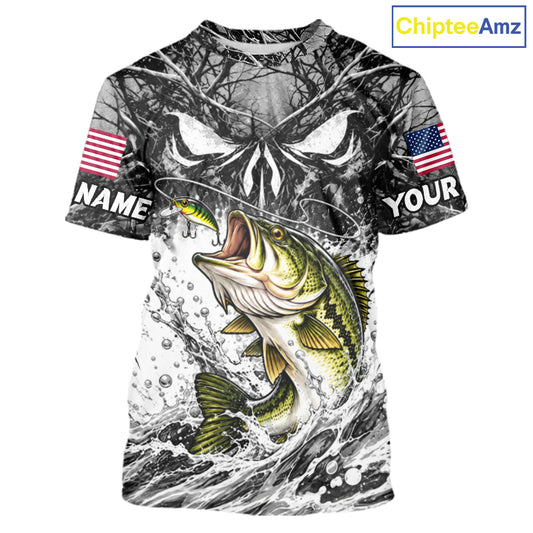 Jumping Bass Catch Lure Fishing Shirt Short Sleeve Personalized Monster Eyes Splash Gray Water Outdoor Apparel NHT1734