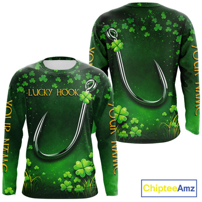 Custom St Patrick's Day Hook Fishing Shirts Long Sleeve, Performance Fishing Shirts NHT424