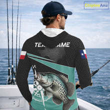 Load image into Gallery viewer, Texas Crappie Fishing Jersey, Texas Flag Patriot Custom Name Hooded Fishing Shirts Long Sleeve NHT568