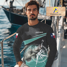 Load image into Gallery viewer, Texas Crappie Fishing Jersey, Texas Flag Patriot Custom Name Fishing Shirts Long Sleeve NHT568