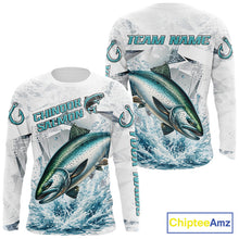 Load image into Gallery viewer, Personalized Chinook Salmon Fishing Jerseys, Salmon Long Sleeve Fishing Shirts For Men NHT571