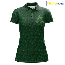 Load image into Gallery viewer, Personalized Green Leaf Golf Polo Shirt For Women