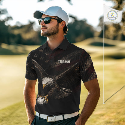 Eagle Golf Polo Shirt Personalized Mens Golf Shirt American Eagle Custom Name Team Golf Outfit NHT1399