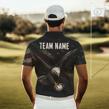 Eagle Golf Polo Shirt Personalized Mens Golf Shirt American Eagle Custom Name Team Golf Outfit NHT1399