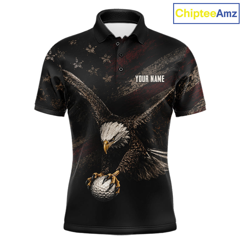 Eagle Golf Polo Shirt Personalized Mens Golf Shirt American Eagle Custom Name Team Golf Outfit NHT1399