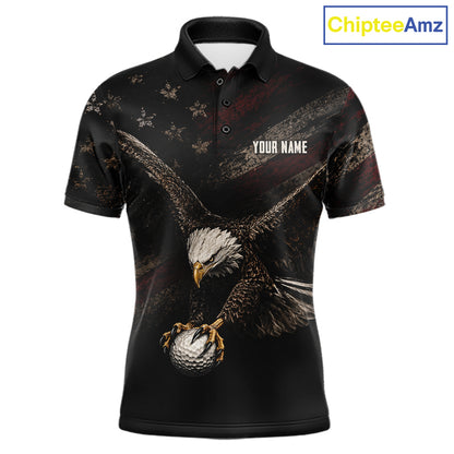 Eagle Golf Polo Shirt Personalized Mens Golf Shirt American Eagle Custom Name Team Golf Outfit NHT1399