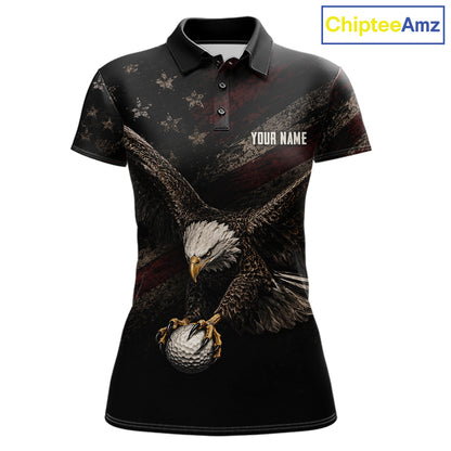 Eagle Golf Polo Shirt Personalized Womens Golf Shirt American Eagle Custom Name Team Golf Outfit NHT1399