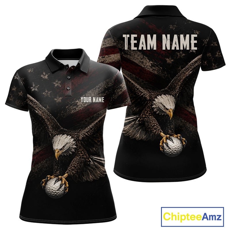 Eagle Golf Polo Shirt Personalized Womens Golf Shirt American Eagle Custom Name Team Golf Outfit NHT1399
