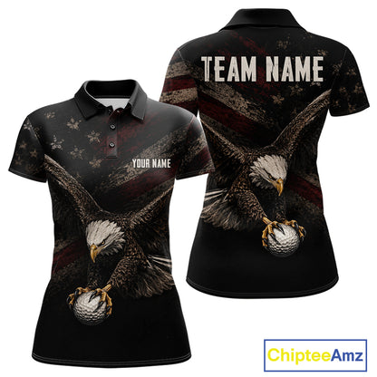Eagle Golf Polo Shirt Personalized Womens Golf Shirt American Eagle Custom Name Team Golf Outfit NHT1399