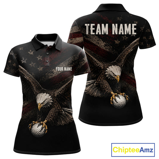 Eagle Golf Polo Shirt Personalized Womens Golf Shirt American Eagle Custom Name Team Golf Outfit NHT1399
