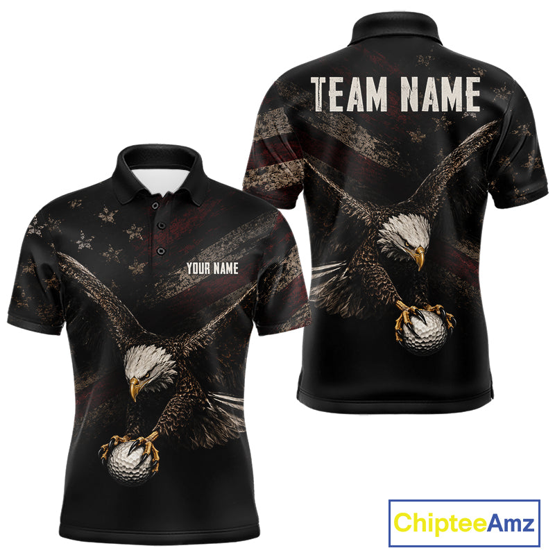 Eagle Golf Polo Shirt Personalized Mens Golf Shirt American Eagle Custom Name Team Golf Outfit NHT1399
