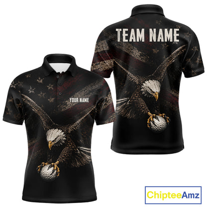 Eagle Golf Polo Shirt Personalized Mens Golf Shirt American Eagle Custom Name Team Golf Outfit NHT1399