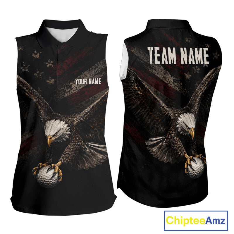 Eagle Golf Polo Shirt Personalized Womens Sleeves Golf Shirt American Eagle Custom Name Team Golf Outfit NHT1399