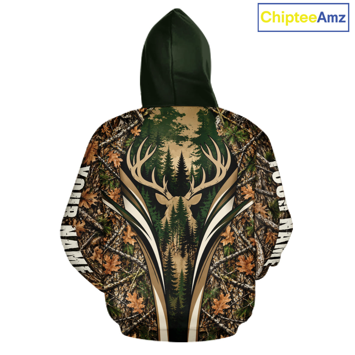 Best Whitetail Deer Hunting Shirt For Men Custom Deer Skull Forest Timber Camo NHT1746