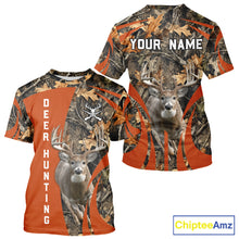 Load image into Gallery viewer, Deer Hunting 3D All Over Printed Orange Autumn Leaves Camo Shirts, Best Hunting Shirt NHT312