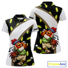 Load image into Gallery viewer, Personalized Rooster Womens Golf Polo Shirt  Funny Chicken Golfer Team Polo