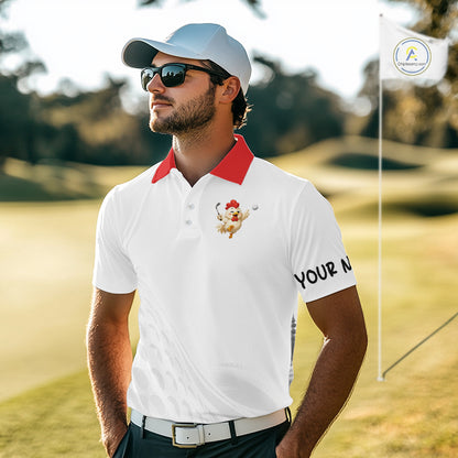 Funny Chicken Golf Polo Shirt Personalized Custom Name Golf Lover Polo For Men NHT948