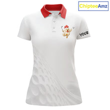 Load image into Gallery viewer, Funny Chicken Golf Polo Shirt for Womens  Personalized Golf Lover Custom Name