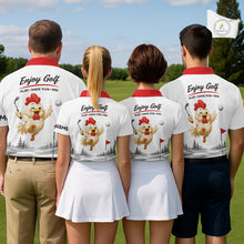 Load image into Gallery viewer, Funny Chicken Golf Polo Shirt Personalized Custom Name Golf Lover Polo For Womens NHT948