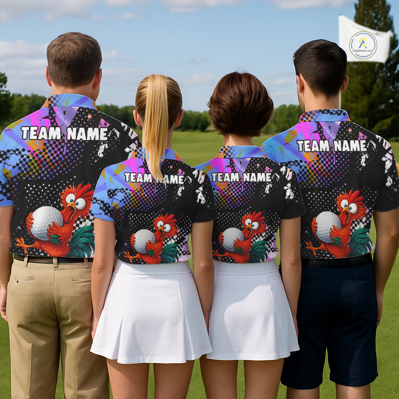 Custom Team Name Crazy Rooster Golf Polo Shirt Personalized Womens Performance Golf Jersey NHT952
