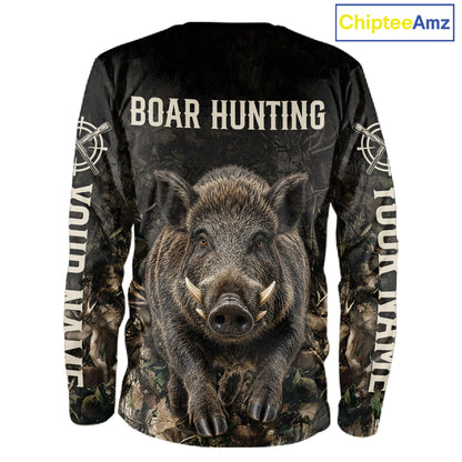 Personalized Hog Hunting Heartbeat 3D Clothing - Custom Name Wild Boar Hunter Gift NHT1576