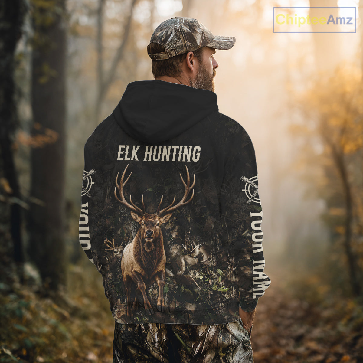 Personalized Elk Hunting Heartbeat 3D Clothing - Custom Name Elk Hunter Gift NHT1577