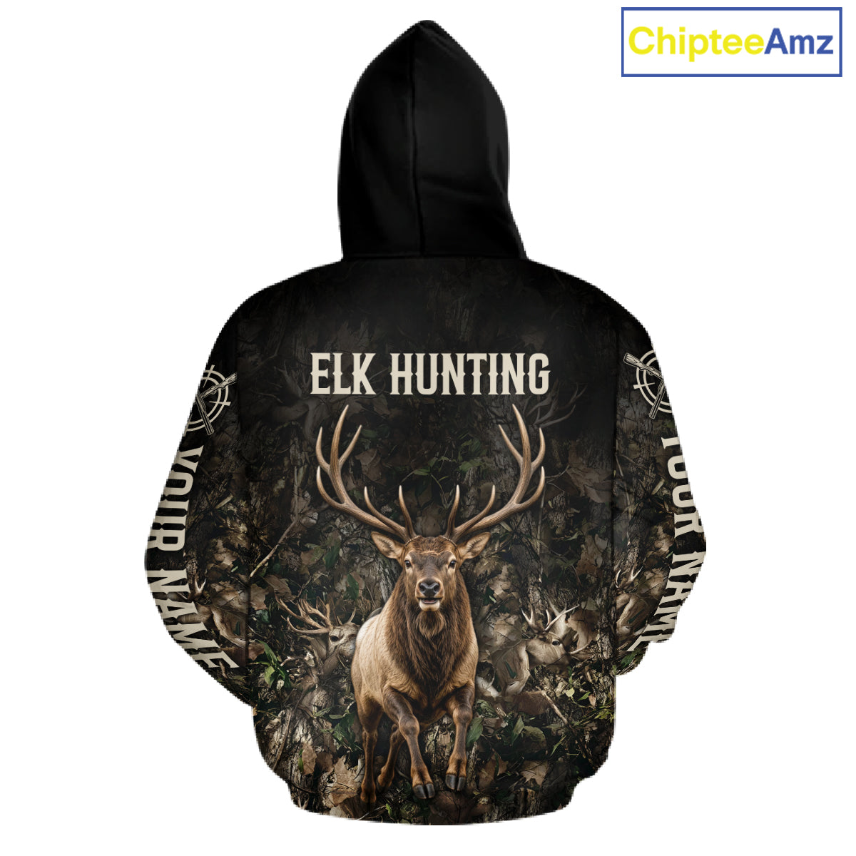 Personalized Elk Hunting Heartbeat 3D Clothing - Custom Name Elk Hunter Gift NHT1577