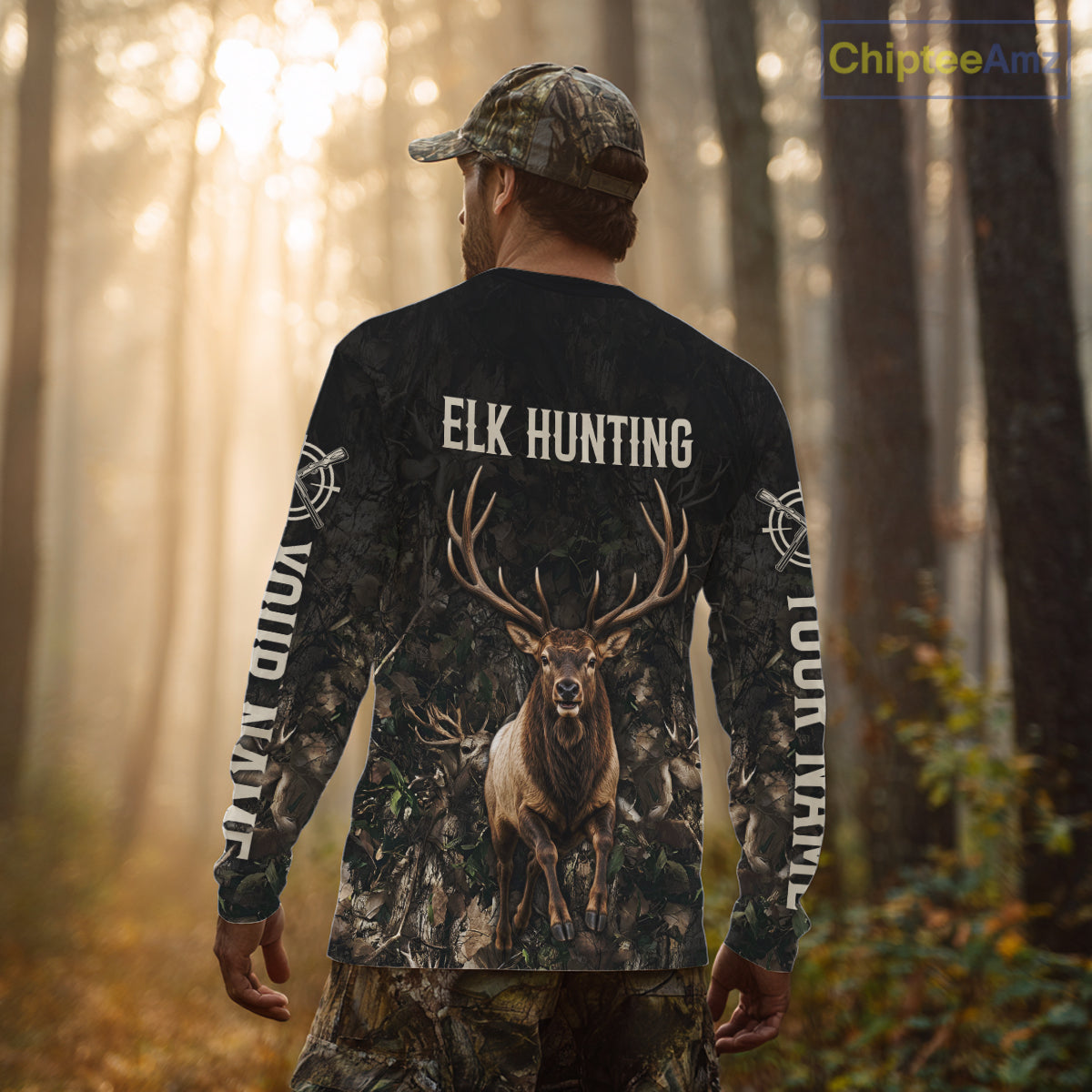 Personalized Elk Hunting Heartbeat 3D Clothing - Custom Name Elk Hunter Gift NHT1577